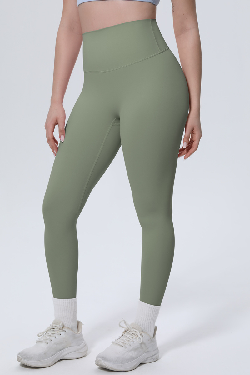 Women's High-Waist Solid Nine-inch Leggings