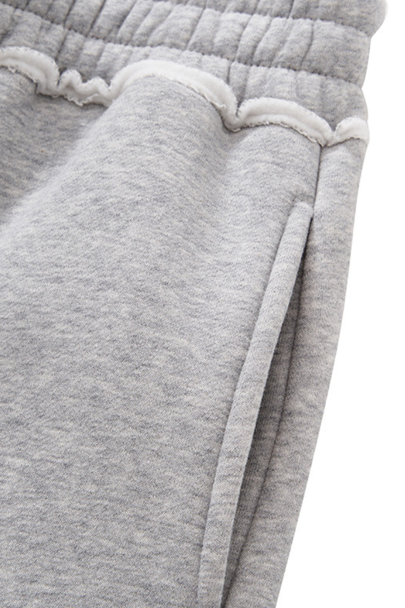 Unisex Fall Elastic Waistband Relaxed Wide Leg Sweatpants