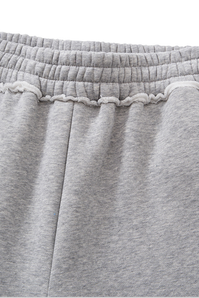 Unisex Fall Elastic Waistband Relaxed Wide Leg Sweatpants