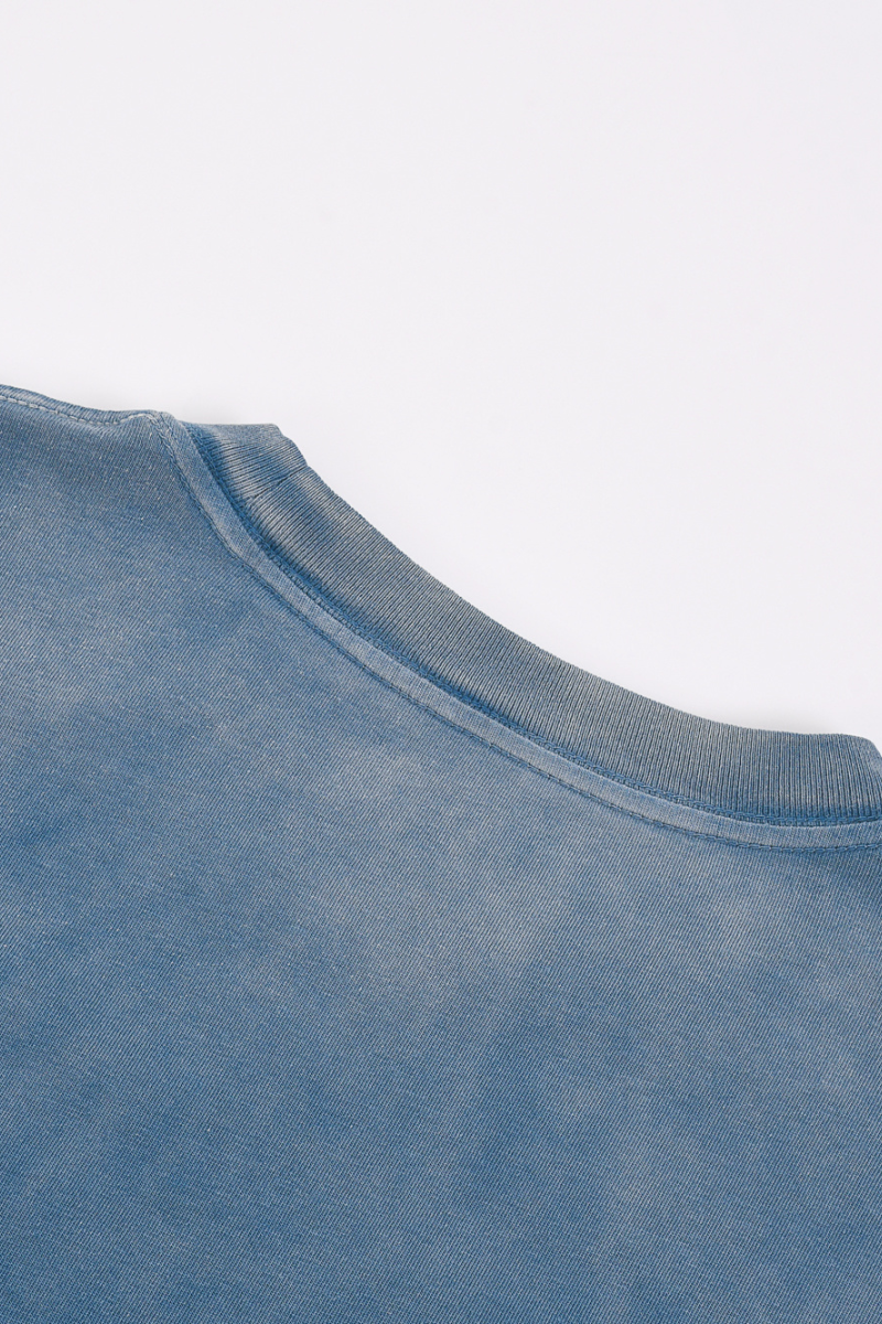 Unisex Fall 100% Cotton Washed  Loose Drop Shoulder Pullover