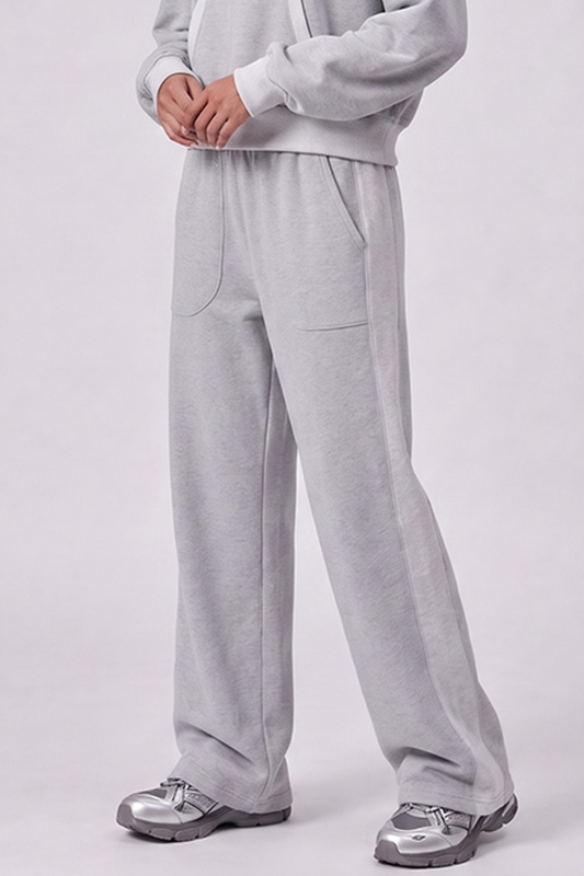 Women's Fall 100% Cotton Contrast-Stitch Caual Sweatpants