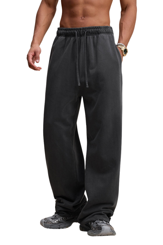 Unisex Fall 100% Cotton Vintage Washed Relaxed Sweatpants