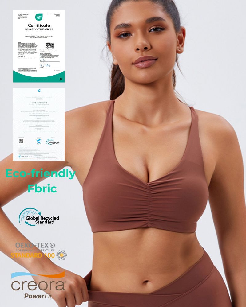 Women Eco-Friendly Recycled Professional Fabrics Tight Fit Outdoor Sports Fitness Yoga Bra