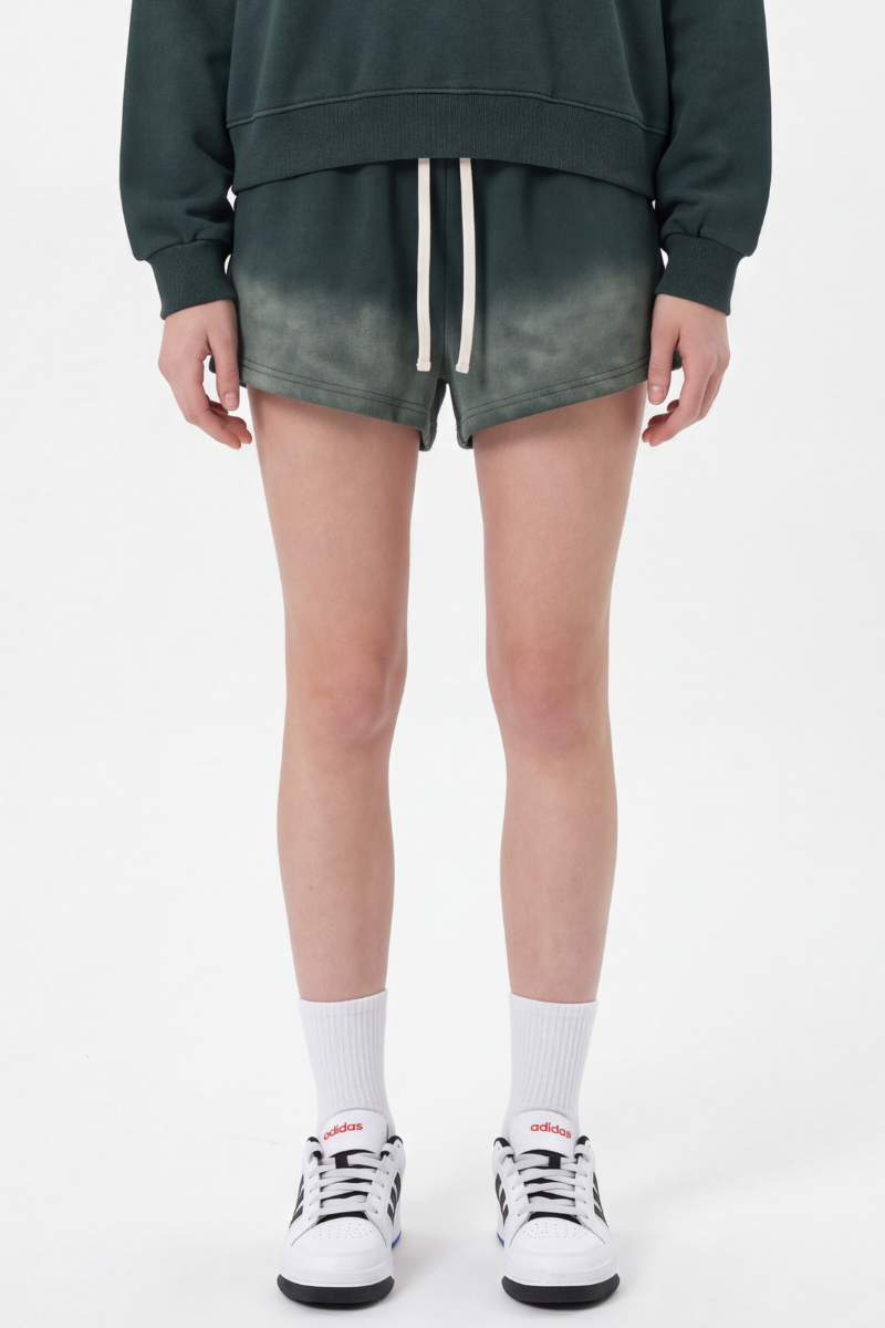 Women's Fall Vintage Gradient Fleece Drawstring Shorts