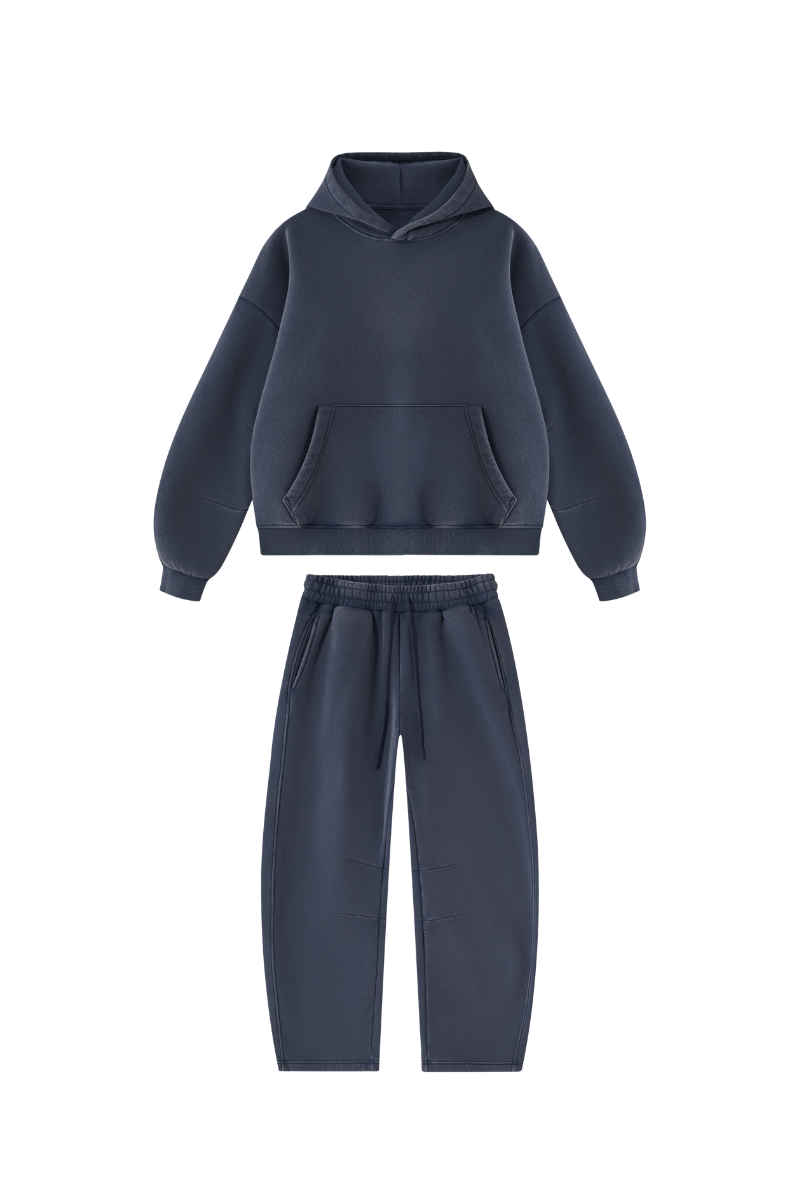 Men's Fall Fleece Sets:Relaxed Hoodie And Sweatpants