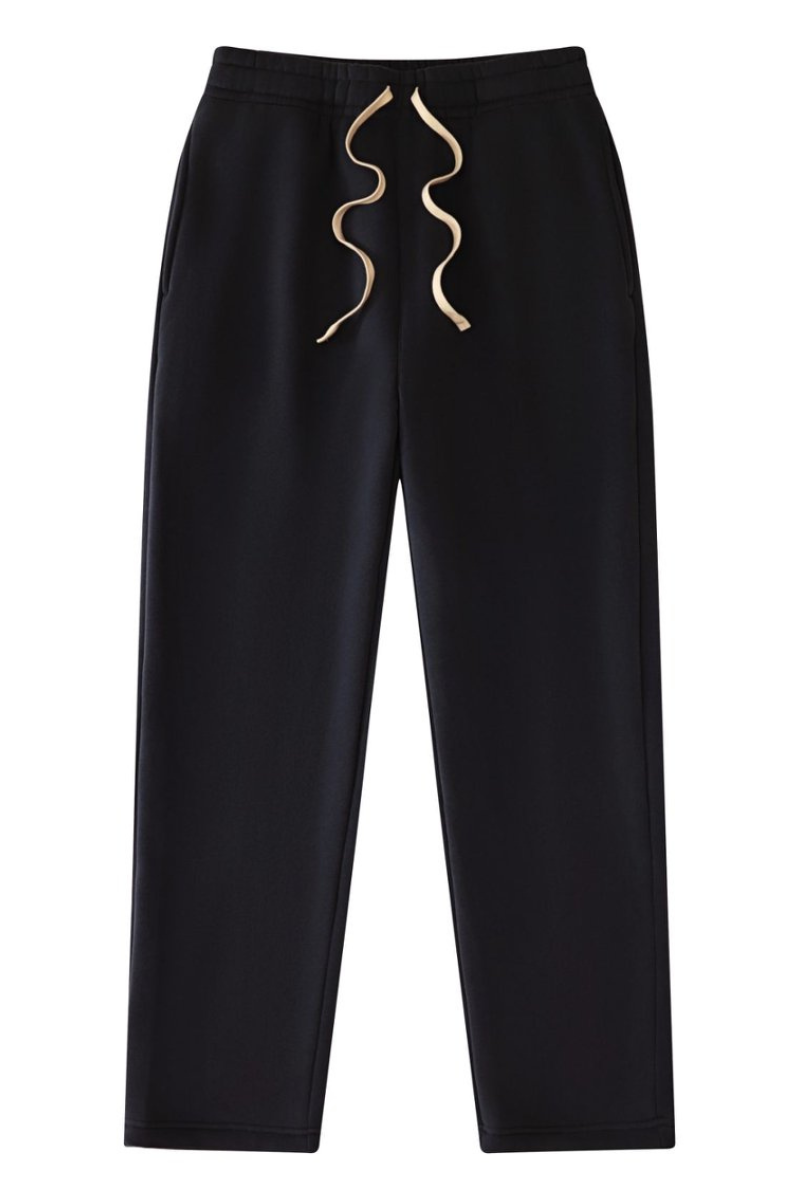 Unisex Fall Fleece Drawstring Straight Leg Casual Sweatpants