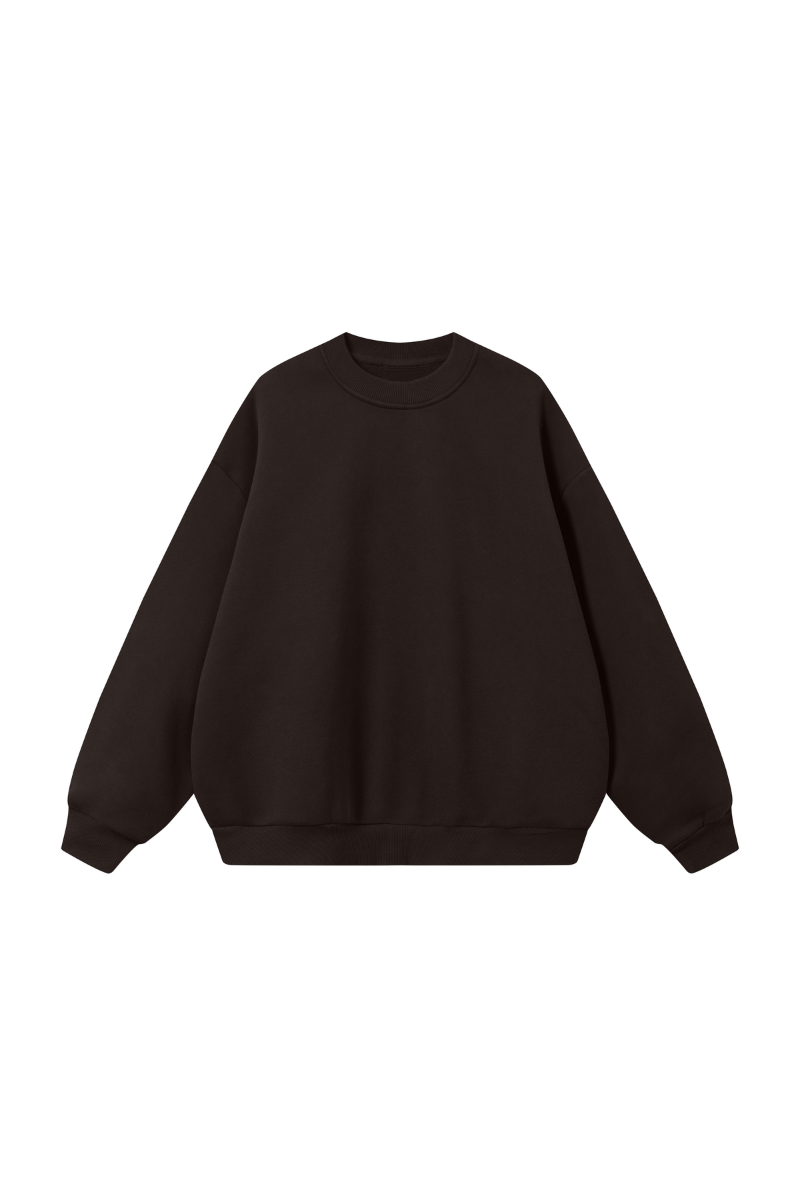 Men's Fall Heavyweight Fleece Cropped Crew Neck Sweatshirt