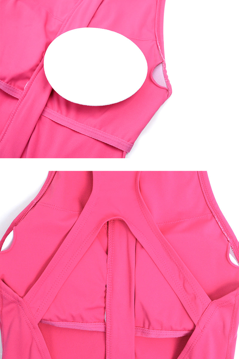 Women Half Zipper I-Back Sport Jumpsuit