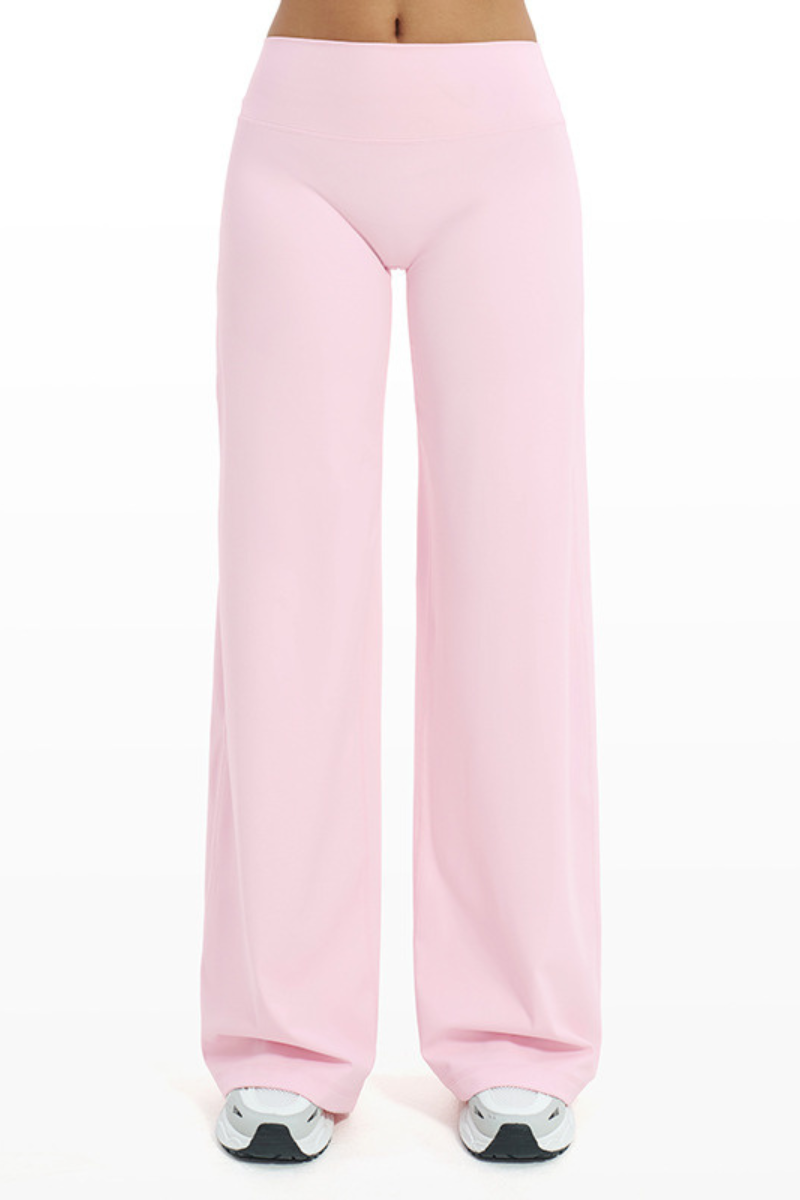 Women's Brushed Wide Waistband Draped Wide Leg Pants