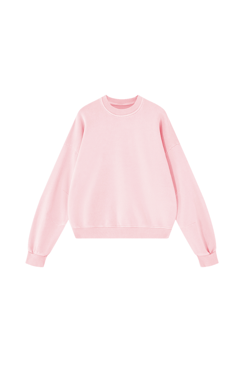 Unisex Fall 100% Cotton Streetwear Washed Relaxed Pullover