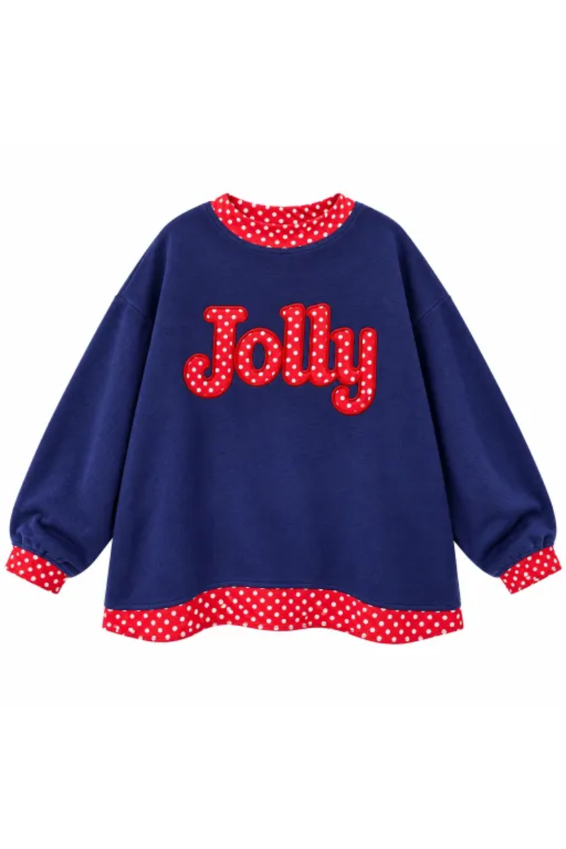 Women's Fall Letter Appliqué Embroidery Mockneck Sweatshirt
