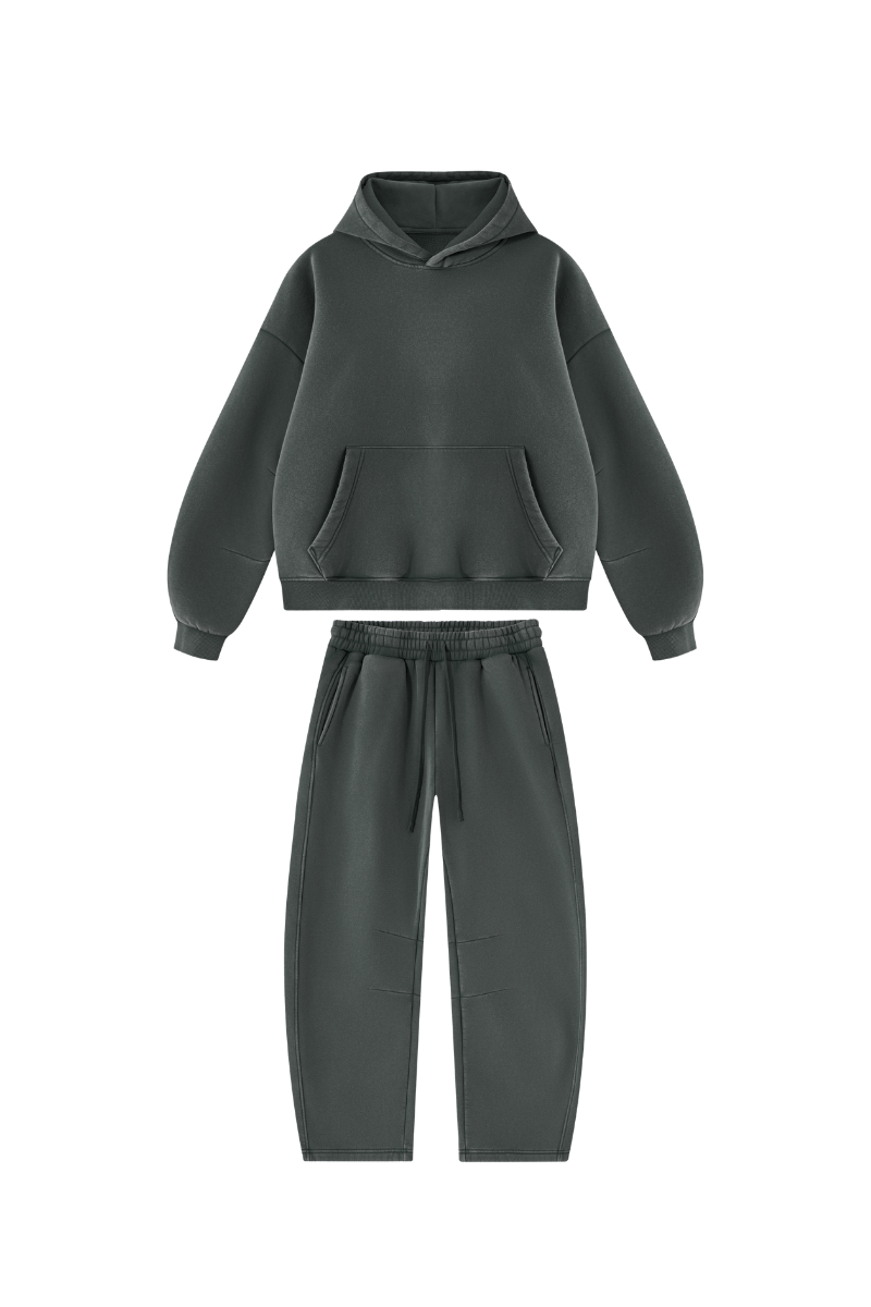 Men's Fall Fleece Sets:Relaxed Hoodie And Sweatpants