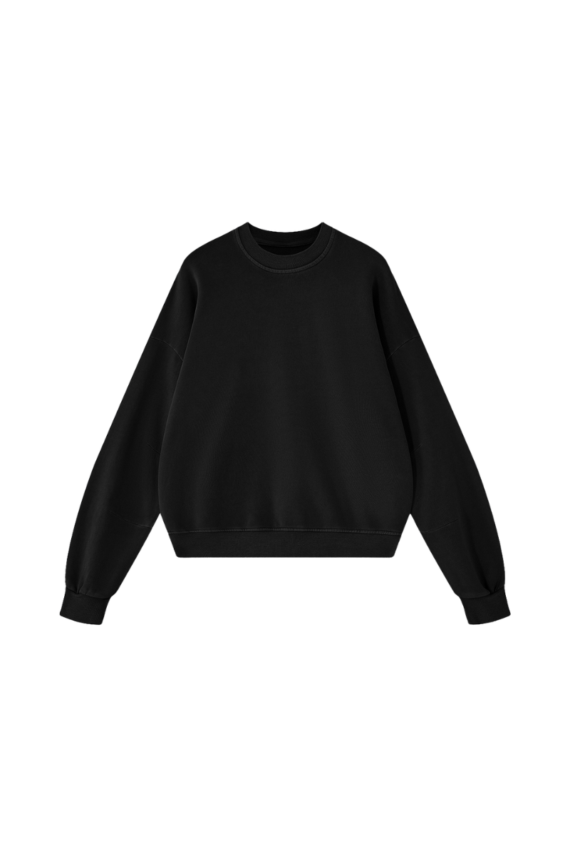 Women's Fall 100% Cotton Streetwear Washed Relaxed Pullover