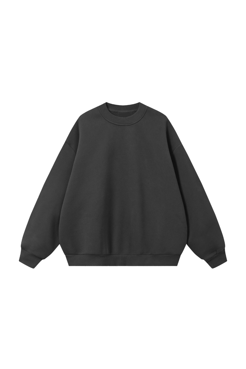 Men's Fall Heavyweight Fleece Cropped Crew Neck Sweatshirt