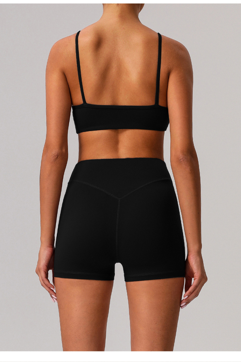 Spaghetti strap bra and shorts 2-piece set