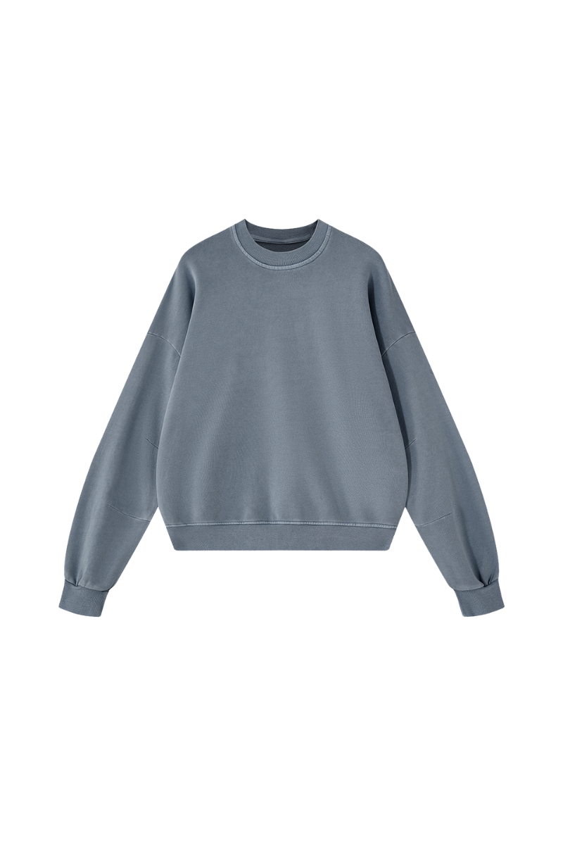Unisex Fall 100% Cotton Streetwear Washed Relaxed Pullover