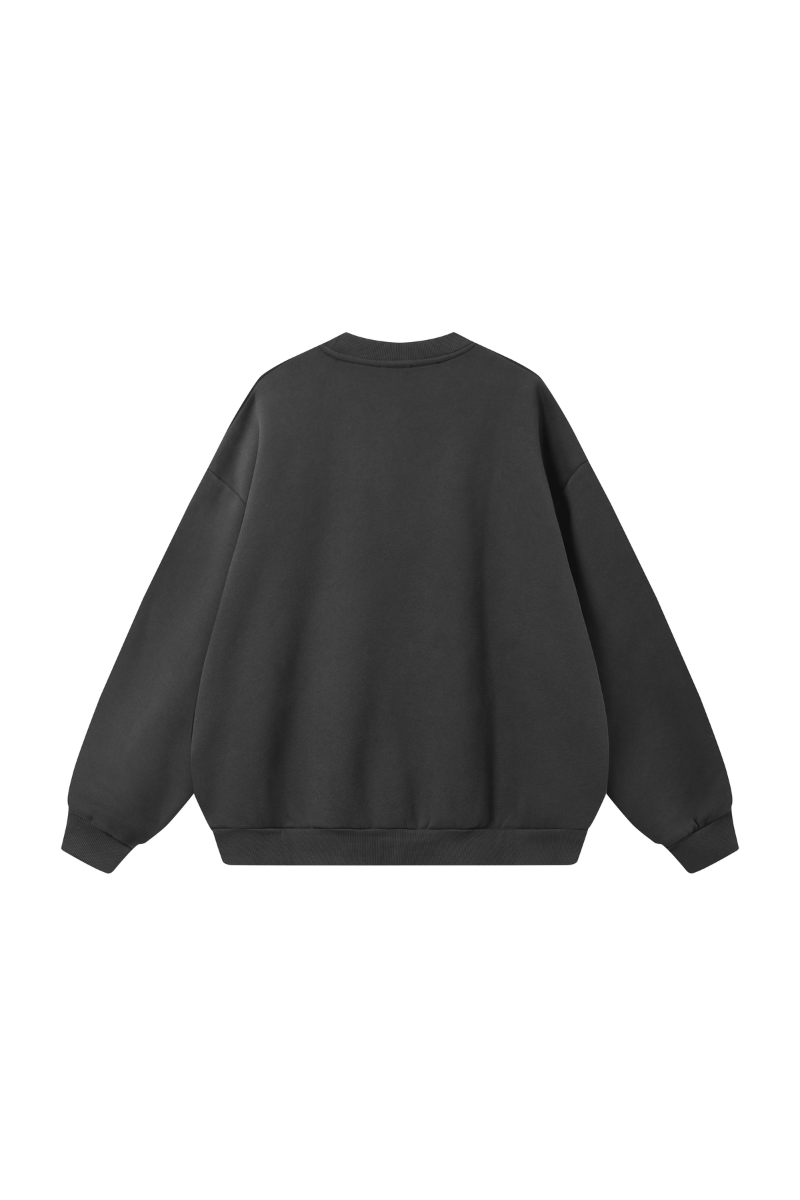 Men's Fall Heavyweight Fleece Cropped Crew Neck Sweatshirt