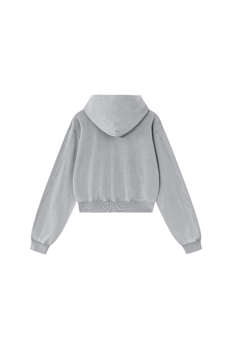 Women's Fall Snowflake Campus Cropped Zip Up Hooded Jacket