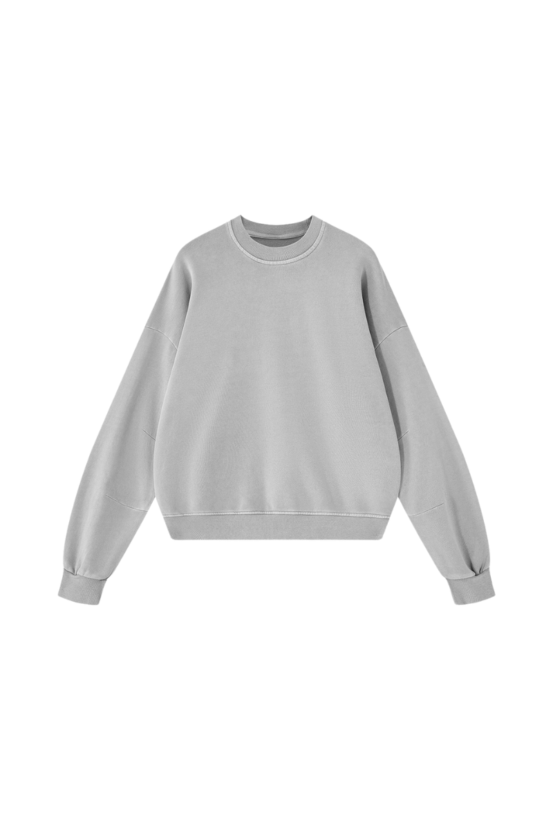 Women's Fall 100% Cotton Streetwear Washed Relaxed Pullover