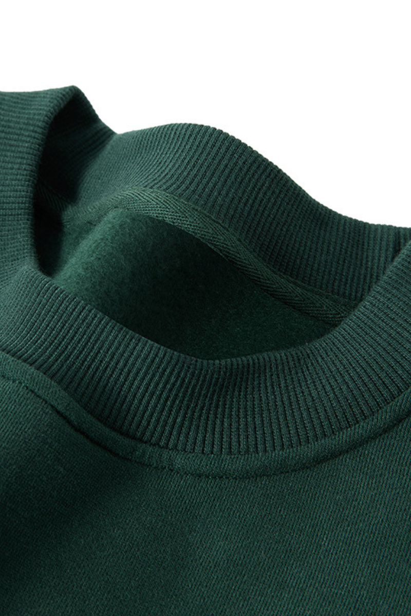 Men's Fall Heavyweight Fleece Cropped Crew Neck Sweatshirt