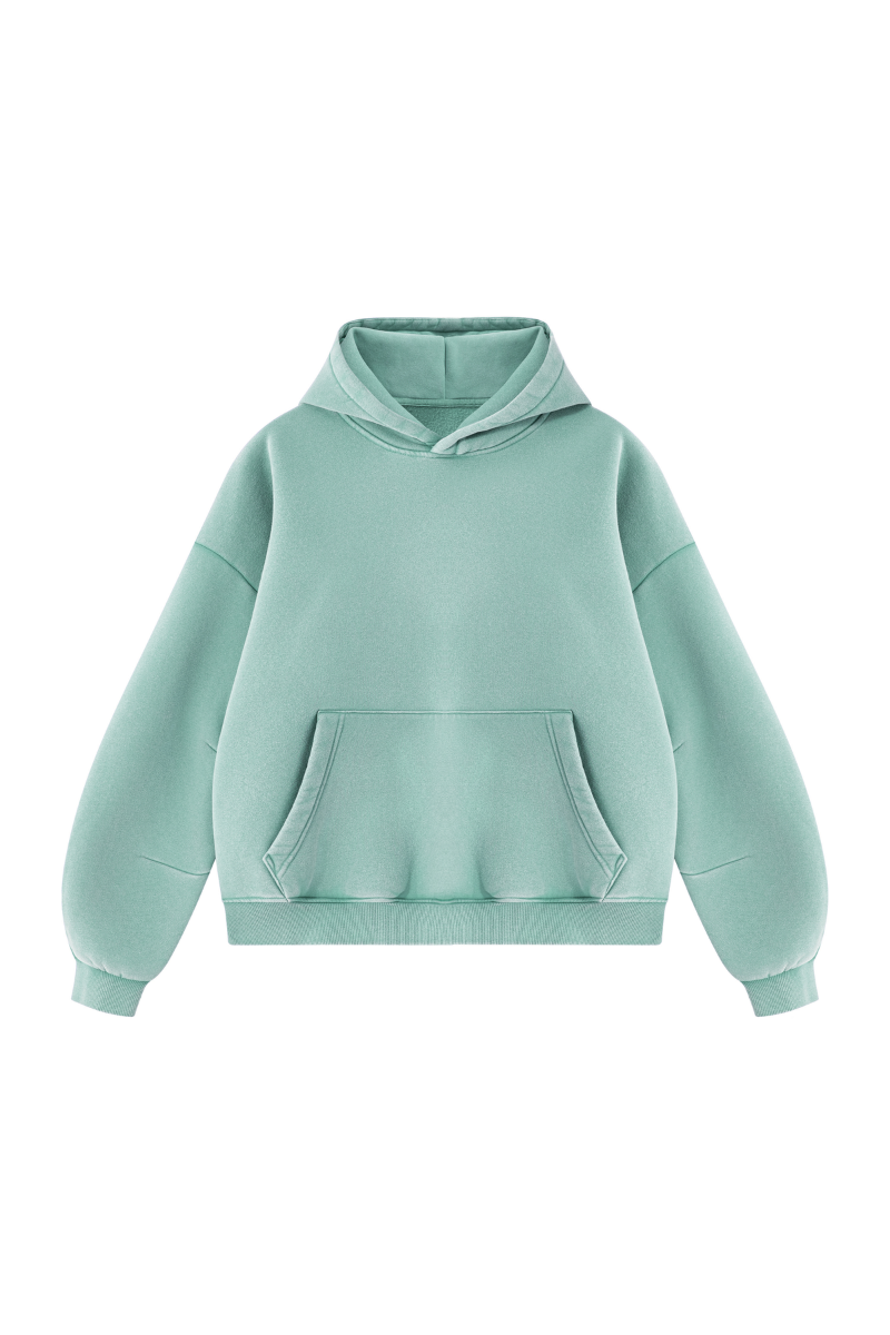 Unisex Fall Fleece Heavyweight Washed Drop Shoulder Hoodie