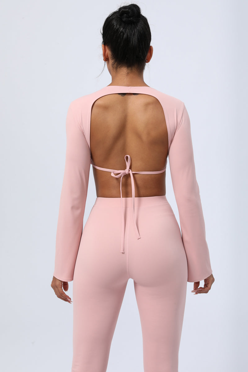 Women's  Long Sleeve  Chest Pad  Sport Crop Top