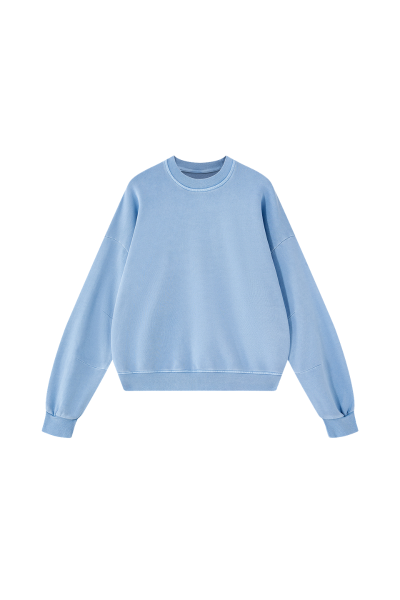 Men's Fall 100% Cotton Streetwear Washed Relaxed Pullover