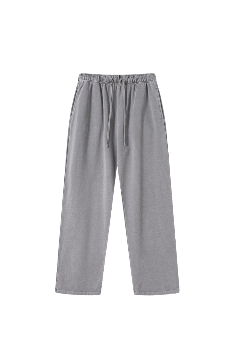 Unisex Fall 100% Cotton Vintage Washed Relaxed Sweatpants
