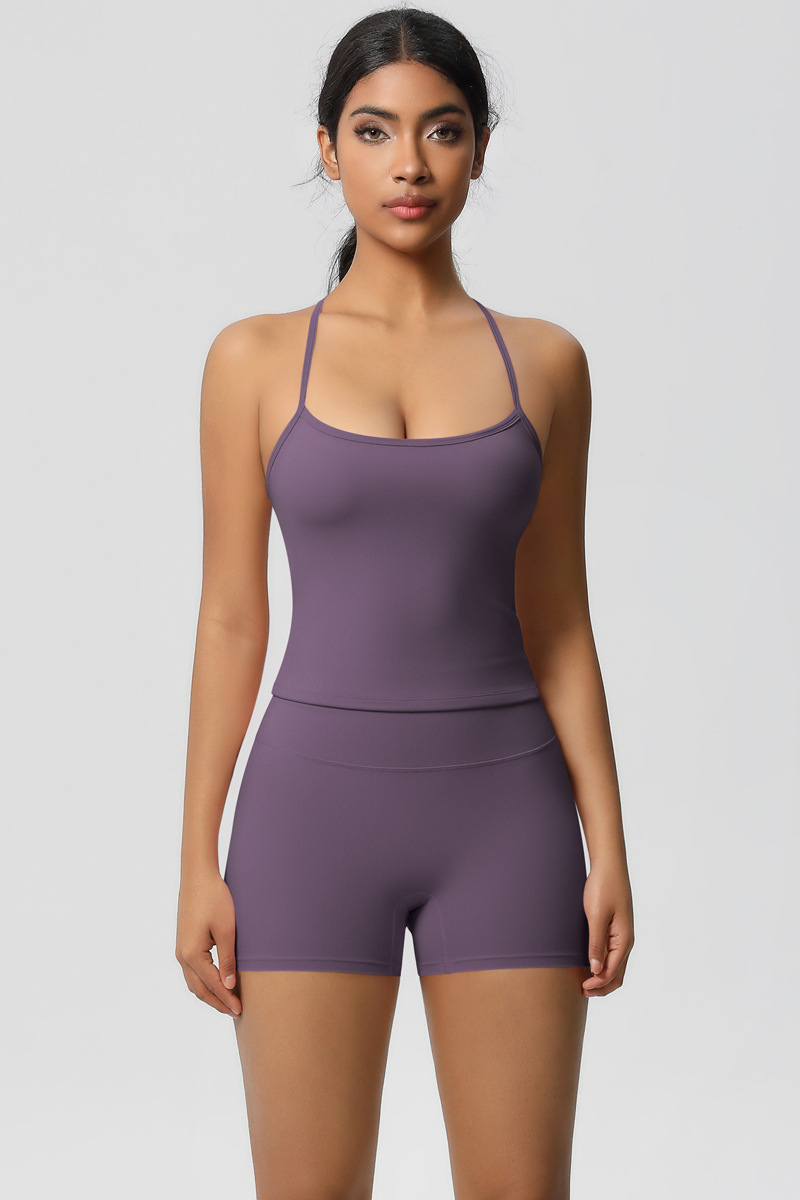 Women Workout Set: Quick Dry Sports Bra + High Waist Shorts