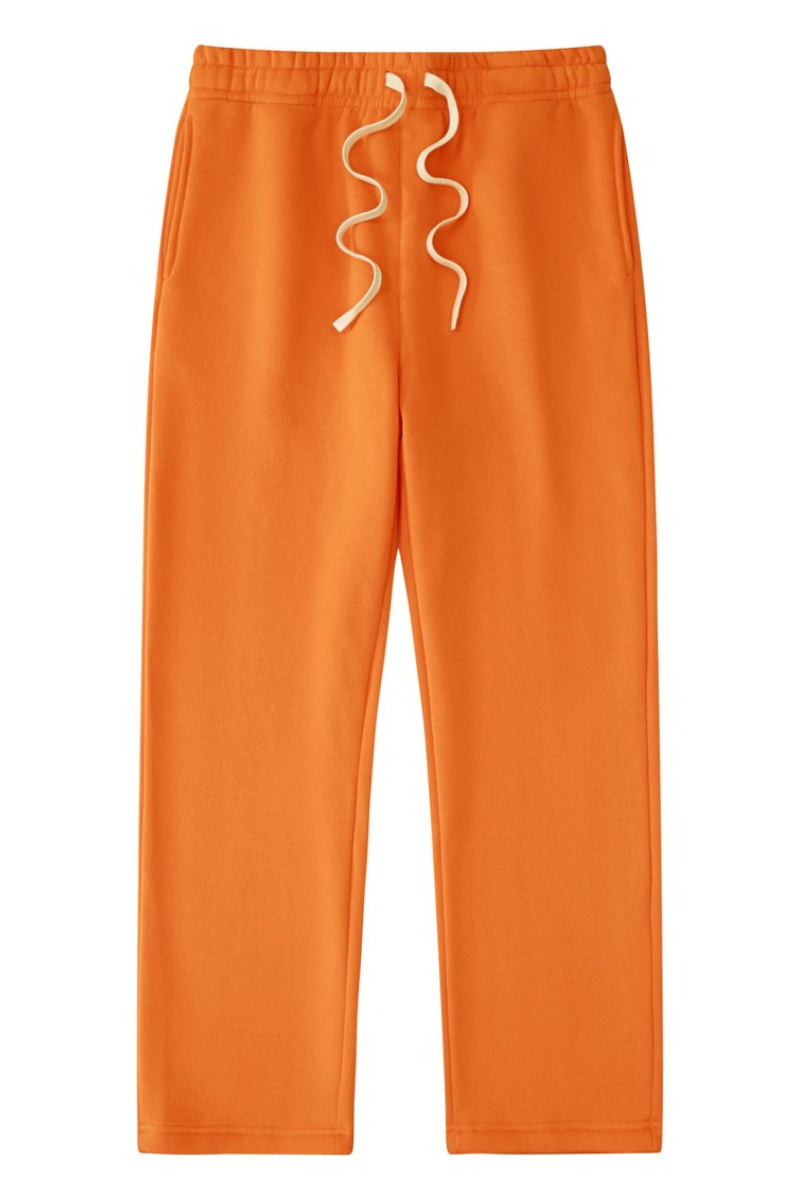 Unisex Fall Fleece Drawstring Straight Leg Casual Sweatpants