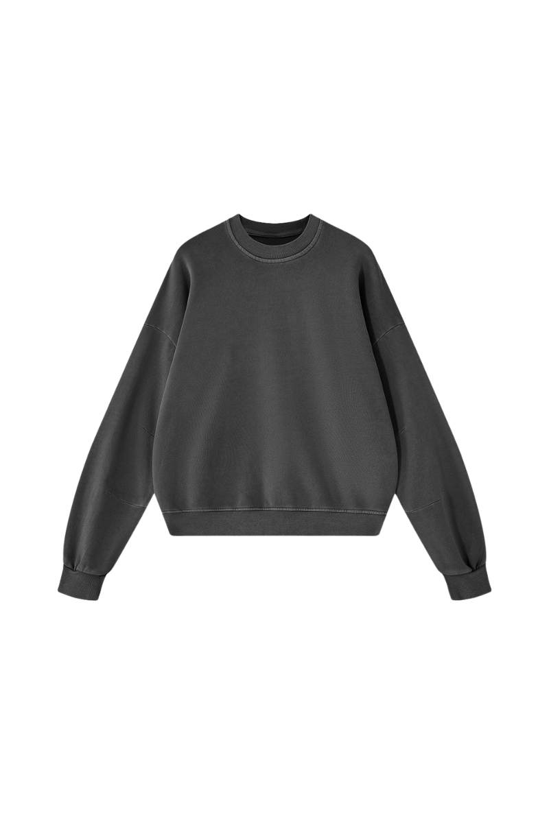 Men's Fall 100% Cotton Streetwear Washed Relaxed Pullover