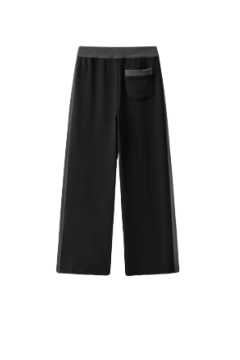 Women's Fall 100% Cotton Contrast-Stitch Caual Sweatpants