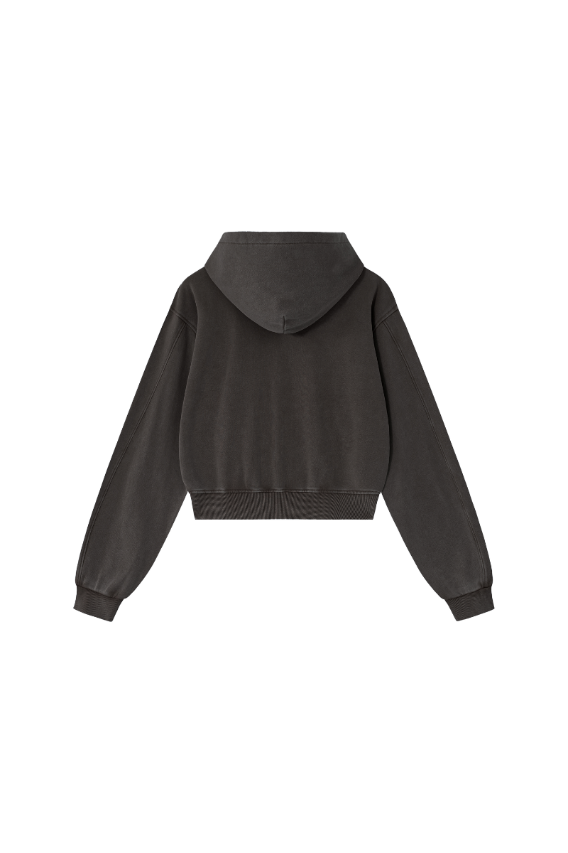 Women's Fall Snowflake Campus Cropped Zip Up Hooded Jacket