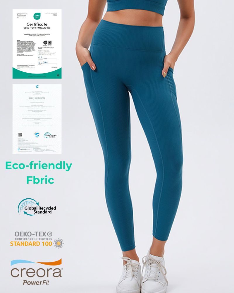 Women Eco-Friendly Recycled Fabric High Waisted Hip Lifting Outdoor Sports Running Fitness Yoga Yoga Leggings