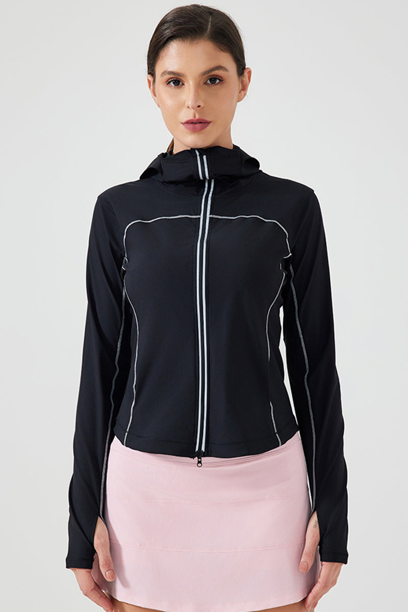Women Hooded Face-Covering Uv Protection Cooling Quick-Dry Breathable Outdoor Sunscreen Jacket