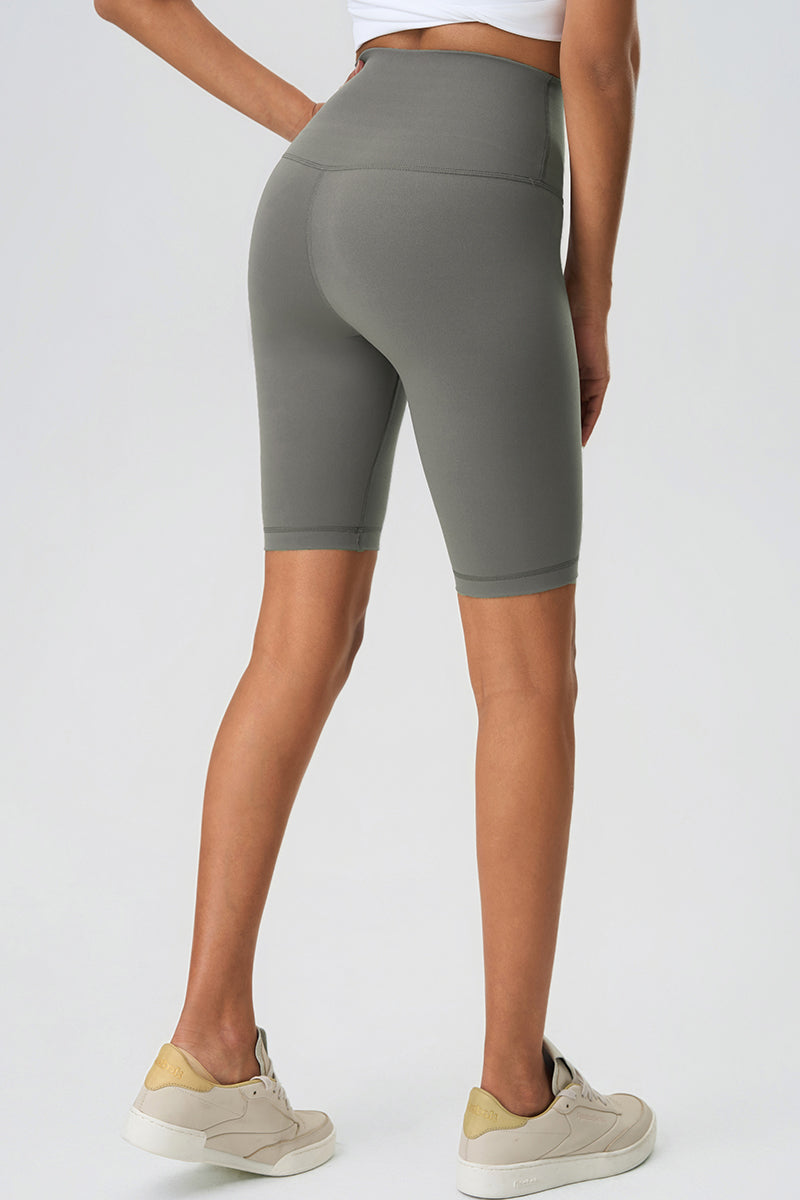 Women High-Rise Hip-Lift Naked-Feel Shaping Yoga Fitness Shorts