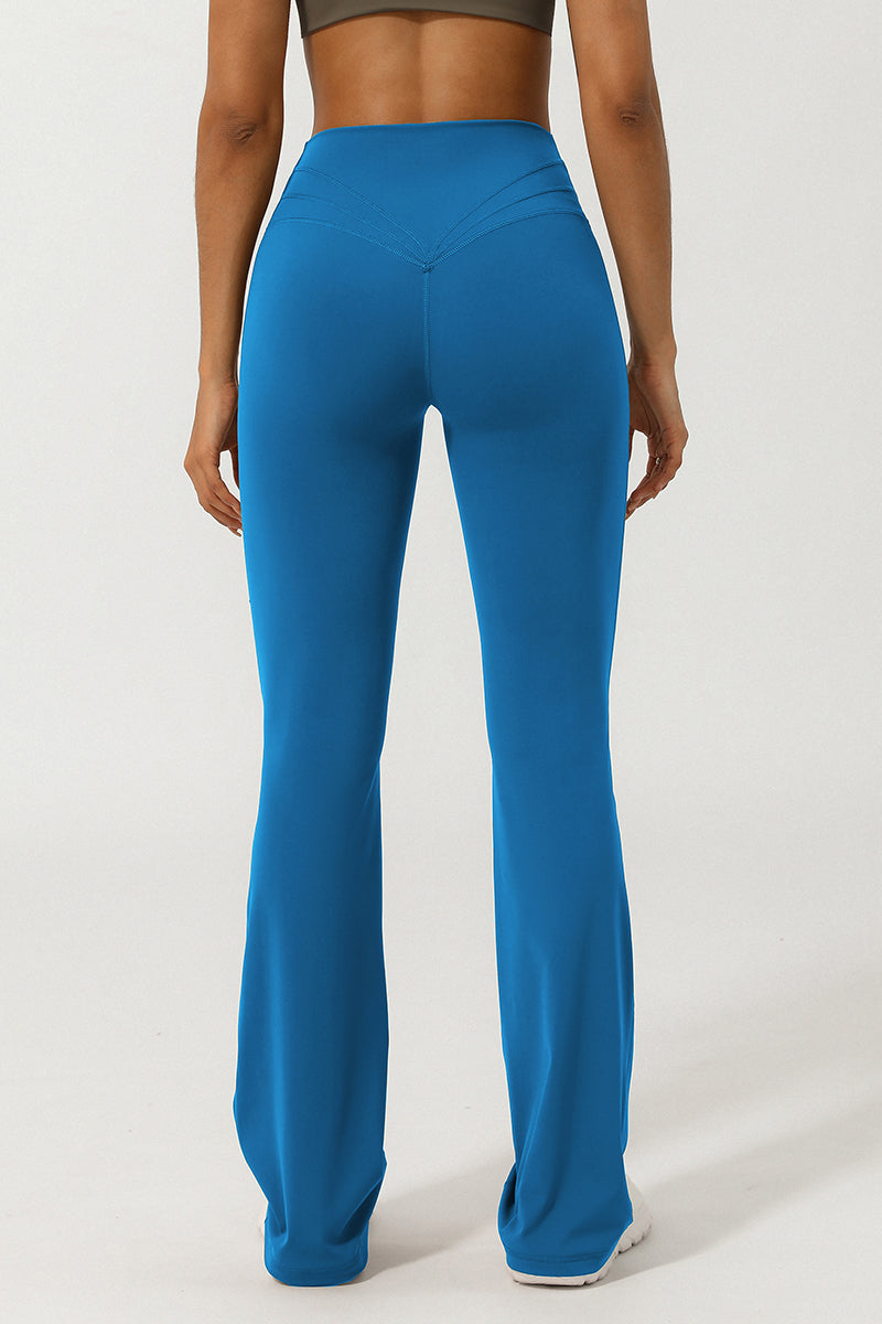 Women Sport V Cross Waist Tight Flare Yoga Dance Pants