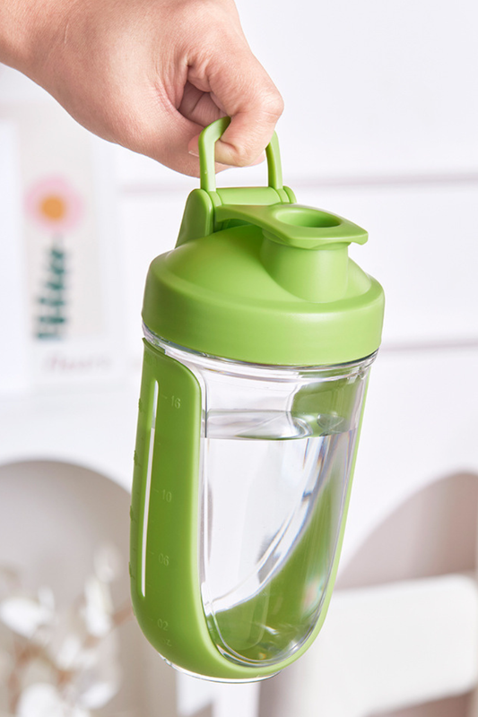 500ml Sports Shaker Bottle With Clear Body & Blender Ball
