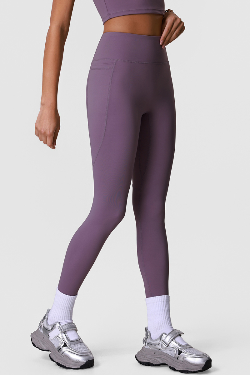 Women's Athletic Side-Pocket High Waist No T-Line Leggings
