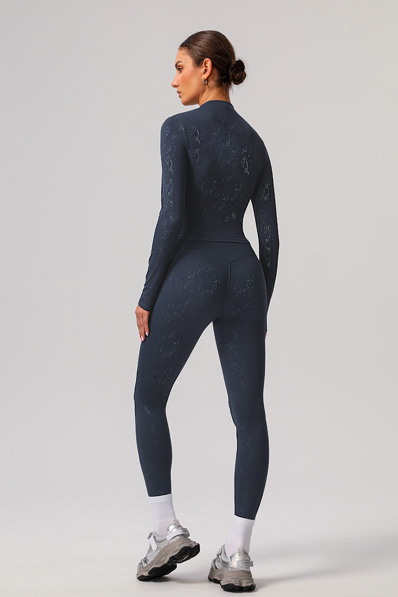 Women Gold Foil Fabric Sports Leggings