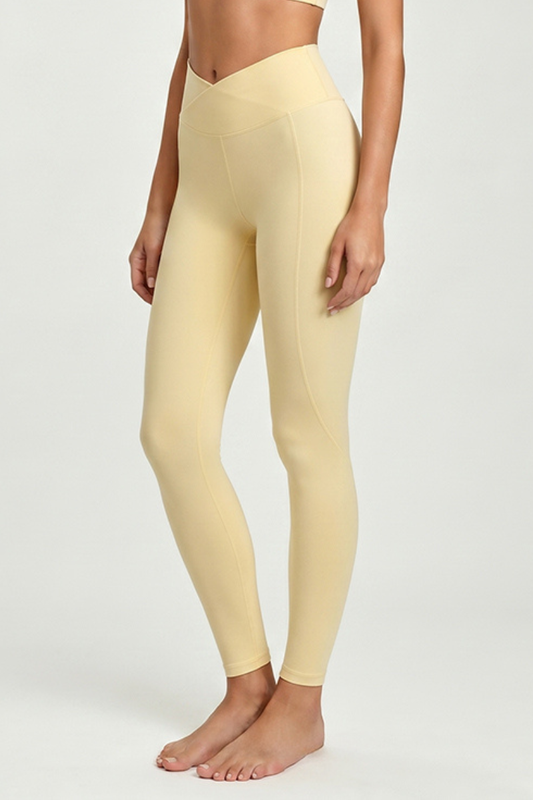 Women's High-Rise V-Waist Solid Breathable Sport Leggings