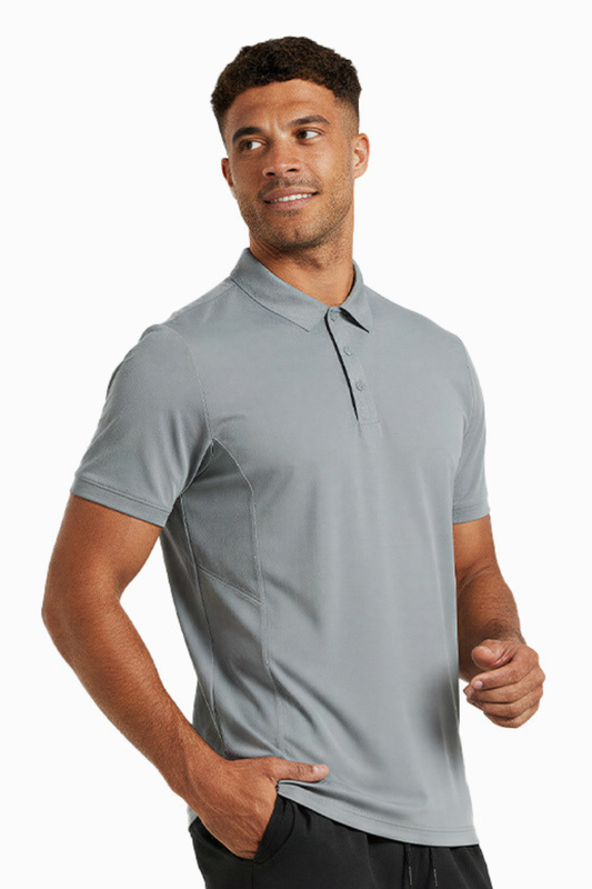 Men's Casual Polo Collar Snap Button Placket T-shirt