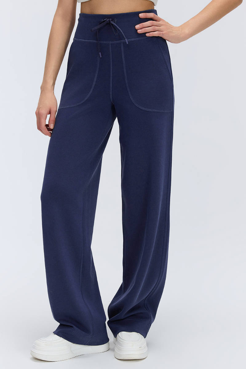 Women High-Waisted Drawstring Waistband Flowy Athletic Pant