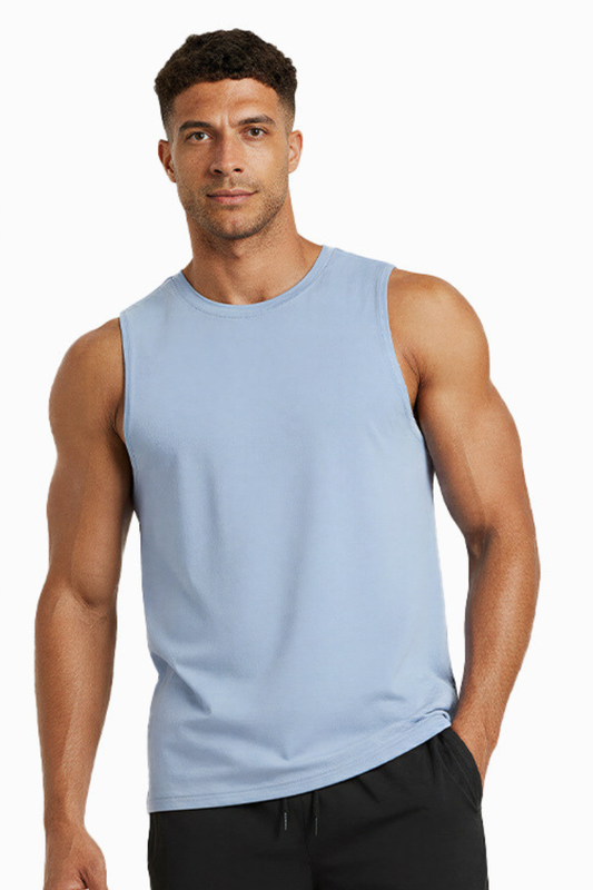 Men's Stretch  Crew Neck Athletic Sleeveless Tank Top