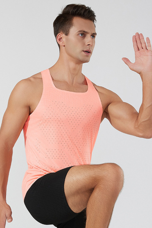 Men's Summer Lightweight Racerback Breathable Mesh Running Tank Top