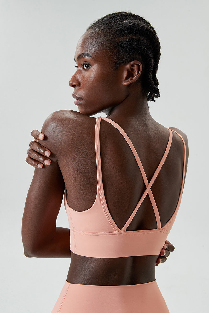 Back cross sports bra