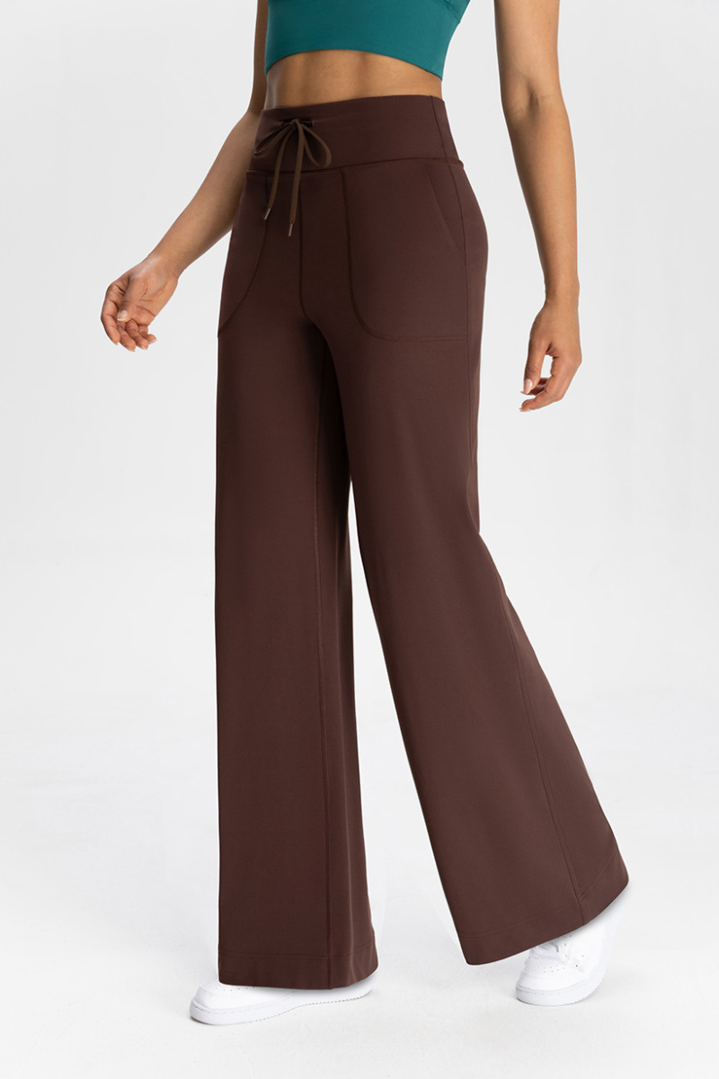 Slouchy drawstring athletic straight-leg pants