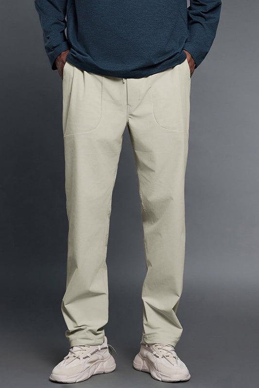 Men Loose Fit Straight Leg Breathable Comfortable Casual Pants