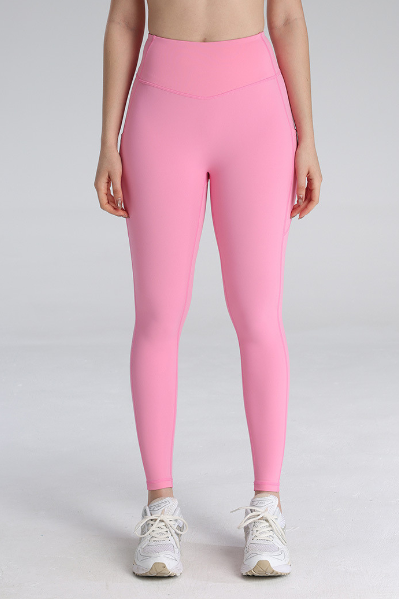 Women's High Waist Pleated Buttock Lift Pocket Yoga Leggings