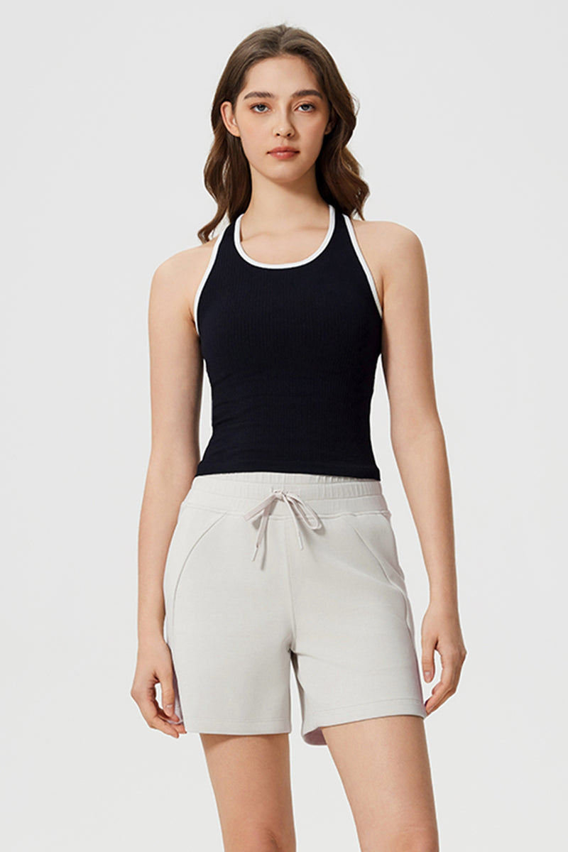 Women Loose Elastic Waist Moisture Wicking Commuter Fitness Running Sports Casual Yoga Shorts